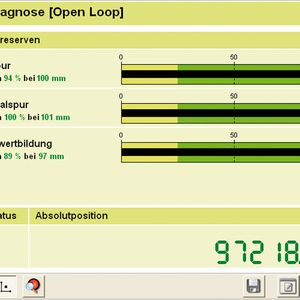 Übersichtlich und informativ: die Anzeige der ATS-Software, hier zum Beispiel zur Funktionsreserve eines Messgerätes ...