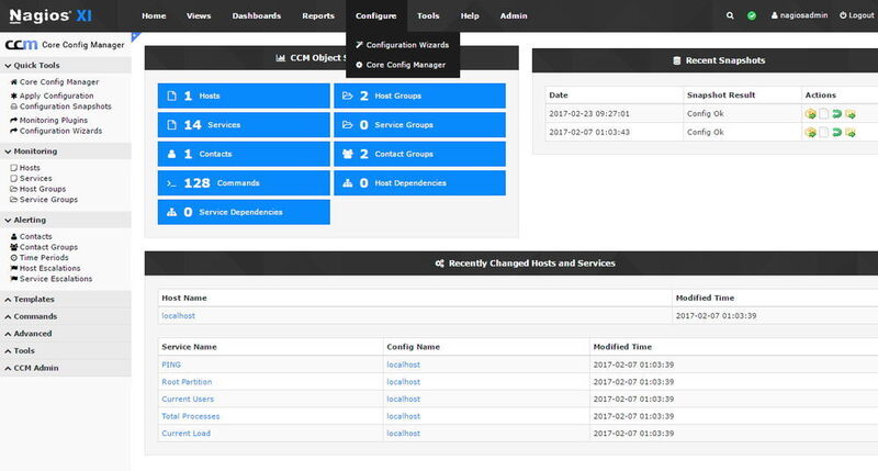 Neben den Standardoptionen, die in der Weboberfläche zu sehen sind, können Administratoren auch erweiterte Funktionen von Nagios Core anpassen, Auch dieser Link ist über den Bereich „Configure your monitoring setup“ zu erreichen. (Joos / Nagios)