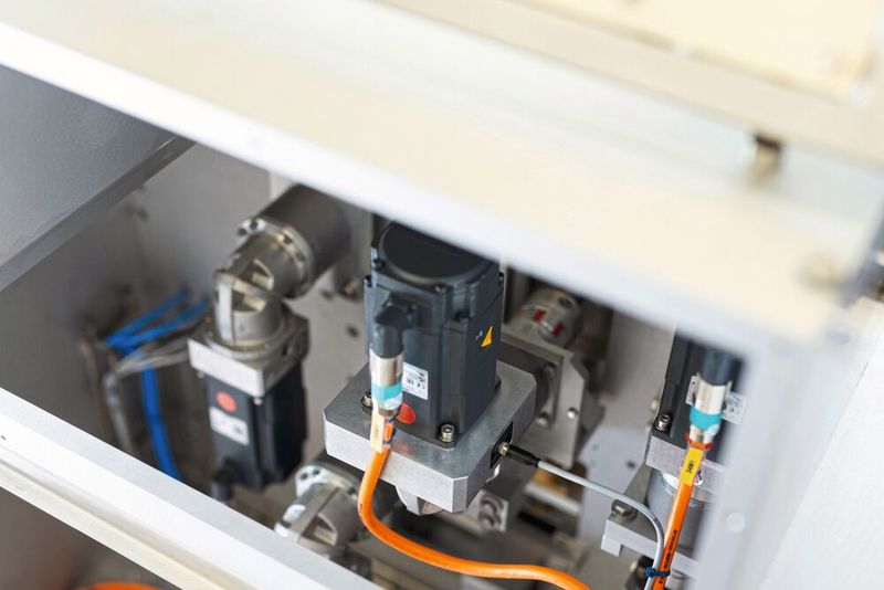 Das Cynapse-Modul des CPK-Getriebes im Antrieb des Schneidmessers erfasst neben Temperaturwerten auch Vibrationen und Peak-to-Peak-Beschleunigungswerte und wertet diese aus. (Bild: Wittenstein)