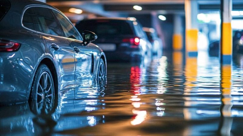 Ein Porsche Panamera mit Wasserschaden und dessen multiplen Auswirkungen veranlasste das OLG Hamburg zu der Entscheidung: Jede Abweichung von normal muss der Verbraucher einzeln quittieren. (Bild:  Gemini / Pro Image / KI-generiert)