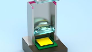 Delo hat einen neuen Klebstoff für den Automobilbau entwickelt. Das Klebstoffsystem heißt Photobond OB4189 und soll sich vor allem für das Verkleben von Mikrolinsen-Arrays eignen, wie sie in Scheinwerfern und Projektsionssystemen verbaut sind. (Bild: Delo)