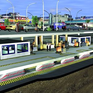 Bild 1: Verteilerstation: Hier können die Cargo-Caps mit Ladung befüllt oder entleert werden. Bild: Visaplan