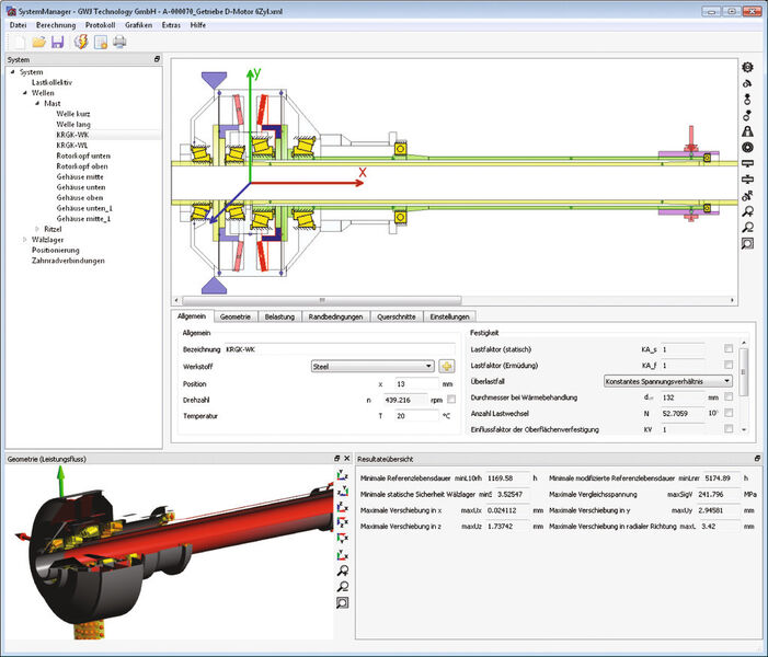 Bei der Hubschrauberentwicklung wurde der gesamte Antriebsstrang bestehend aus Rotormast und Sonderkupplung im Systemmanager modelliert und berechnet. (Bild: GWJ Technology)