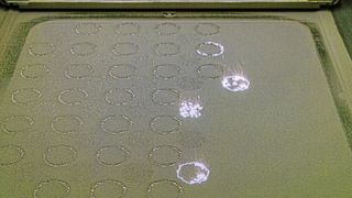 SLM-Prozess in einer Baukammer von SLM Solutions. (Wolfram Schroll)