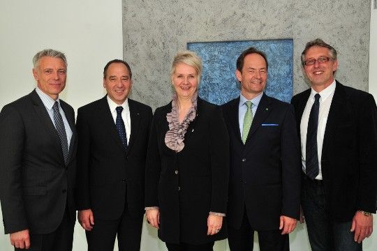 Die Geschäftsführer der Gütegemeinschaften (v. li.) Frank Denzin (ehemals GASB und GATZV), Werner Günzel (GASB und GATZV), Birgit Behrens (GASB, GAV und GATZV), Michael Fligge (GAV) und Frank Weilpütz (GASB und GATZV). (Foto: Schmidt)