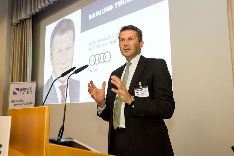 Raimund Thomandl, Leiter Service Deutschland bei Audi, lobt alle Platzierten: „Es ist beeindruckend, welche Leistungen Sie vollbringen.“ (Stefan Bausewein)