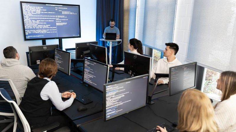 Workshop-Situation aus einem Fraunhofer-Seminar: In interaktiven Formaten diskutieren Teilnehmende praxisnahe Sicherheitsanforderungen und Zielkonflikte im Arbeitsalltag.(Bild:  Copyright Fraunhofer IESE)