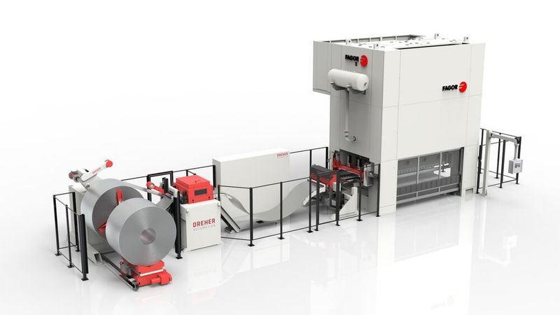 Eine Steuerung, ein System: Die Pressenbaureihe Press2perform integriert auch die Automation. (Fagor Arrasate)
