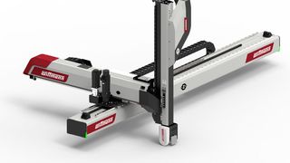 Wittmann Battenfeld lässt hier wissen, was es in fakumalosen Zeiten Neues aus Kottingbrunn gibt. Wie etwa diesen Wittman-Roboter WX153, dem man neue Funktionen gegeben hat... (Wittmann Battenfeld)