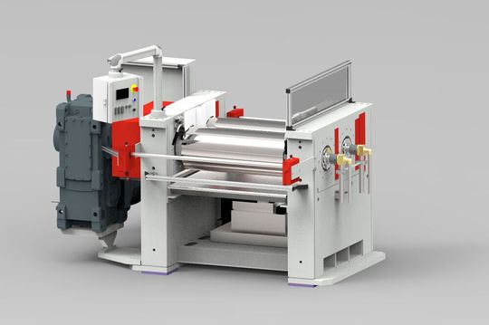 Das ist ein neues Walzwerk namens neo basic von Deguma für die Kunststoffverarbeitung. Der Hersteller verfolgt bem Bau der Systeme den holistischen Ansatz. Was das im Großen und Ganzen heißt, verraten die Thüringer im folgenden Beitrag. Auch Retrofit spielt eine große Rolle.(Bild:  Deguma)