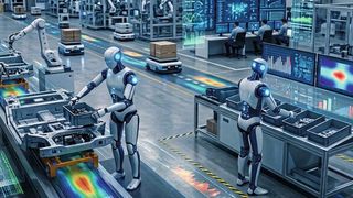 Humanoide Roboter und autonome Fabrik: Zwei Megatrends kommen zusammen. (Bild: KI-generiert)