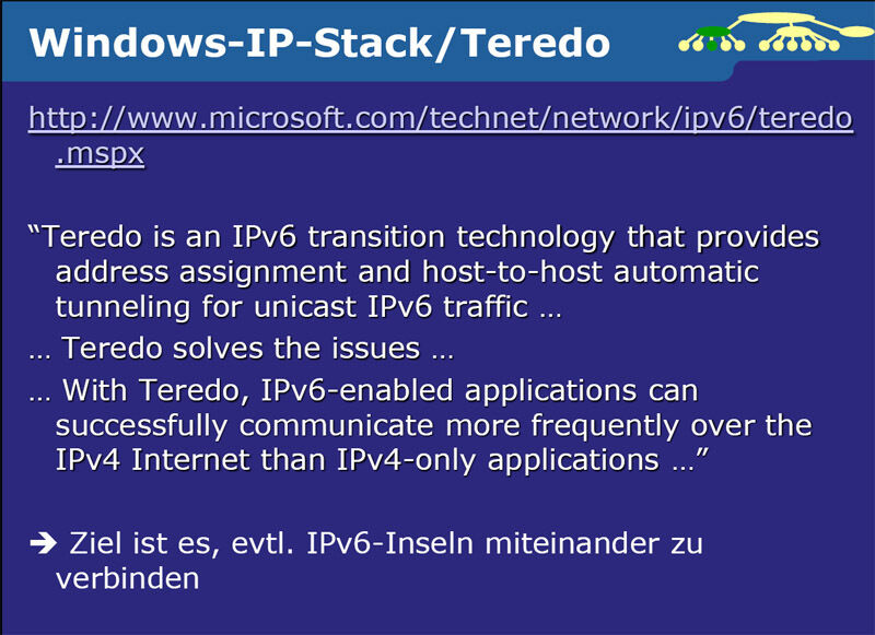 Ab Windows Vista ist Teredo für das IPv4/IPv6-Tunneling eingebaut. Allerdings kann die Software inaktiv oder aktiv geschaltet sein.  (Archiv: Vogel Business Media)