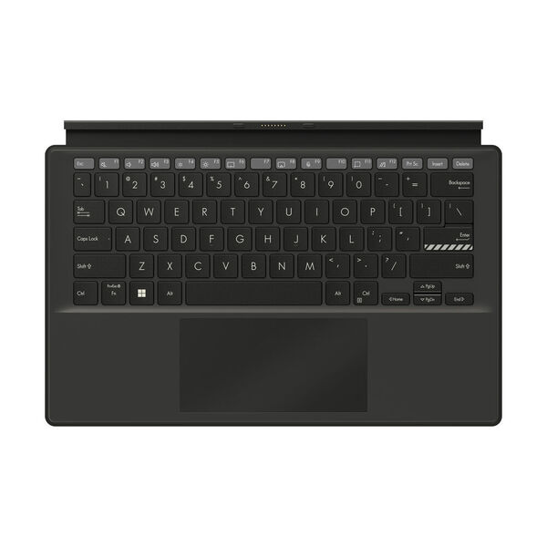 Das magnetisch dockbare, flache Full-Size-Keyboard soll mit 1,4 mm Tastenhub ein angenehmes Tippen ermöglichen. (Asus)