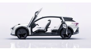 Futuristisches Äußeres mit großen Türen: So stellt sich der Robo-01 der Automotive-Tochter Jidu des chinesischen Tech-Konzerns Baidu vor.  (Bild: Baidu)