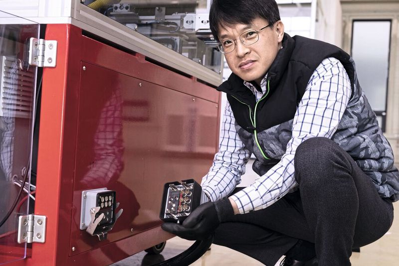 Die Verbindungsarten können unabhängig davon, ob Flüssigkeits-, Daten- oder Signal-Verbindungen oder eine andere Kombination mit Strom benötigt wird, komplett auf die jeweiligen Anforderungen ausgelegt werden.  (Bild: Stäubli/KOSF Smart Factory)