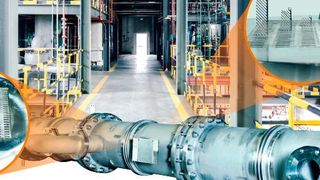 Integration des kontinuierlichen Flow-Reaktors in die bestehende Gebäude-Infrastruktur bei Shaoxing Eastlake in China nahe Shanghai. (Ehrfeld; [M] Beeger)