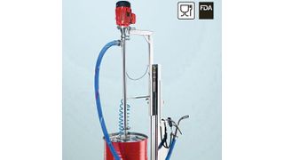 Das Fassentleerungssystem Viscoflux mobile S zum Fördern hochviskoser Medien in der Pharma- Food- und Kosmetikindustrie. (Bild: Flux)