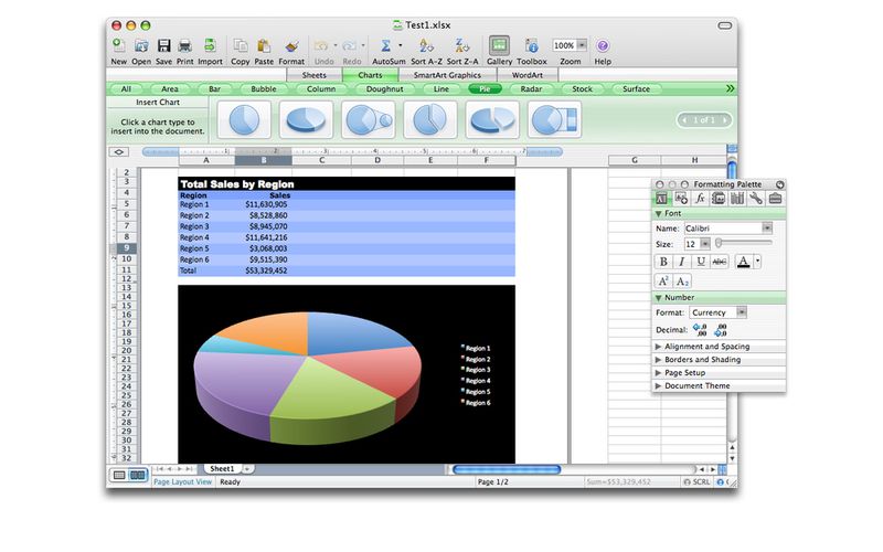 Die Chart-Engine ist aus Office 2007 übernommen, so dass Dokumente am PC und am Mac gleich aussehen. (Archiv: Vogel Business Media)