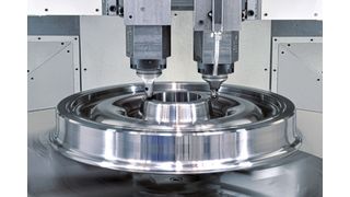 The vertical turning machines HESSAPP VDM represent maximum flexibility and productivity with minimal unit costs. At Ramkrishna Titagarh Rail Wheels Ltd. (RKTR) in India, they are used for manufacturing railway wheels. (Image:FFG)