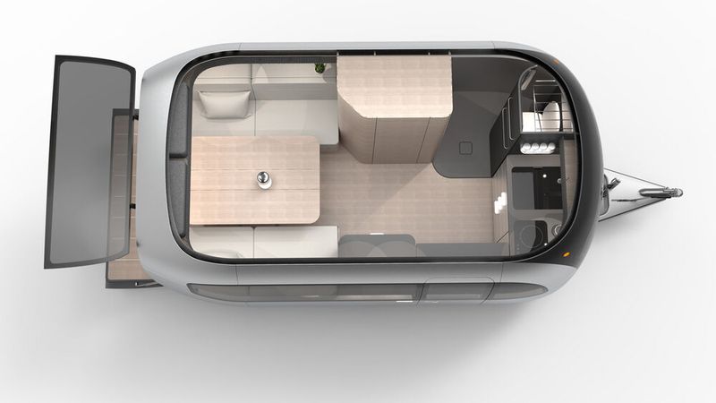 Auf kleinem Raum bietet der Airstream alle wichtigen Elemente wie Küche und Nasszelle. (Bild: Airstream)