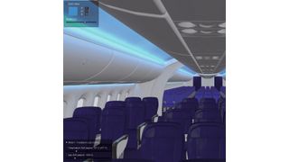 Konstante Farben: Für die Innenraumbeleuchtung eines Passagierflugzeuges mit LED-Mischlicht wird ein homogenes Farbild gewünscht. (MaZet)