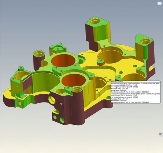 Ausreichende Informationen in den CAD-Modellen sind eine Voraussetzung der automatischen Kalkulation.(Bild:  Simus / Kaysser)