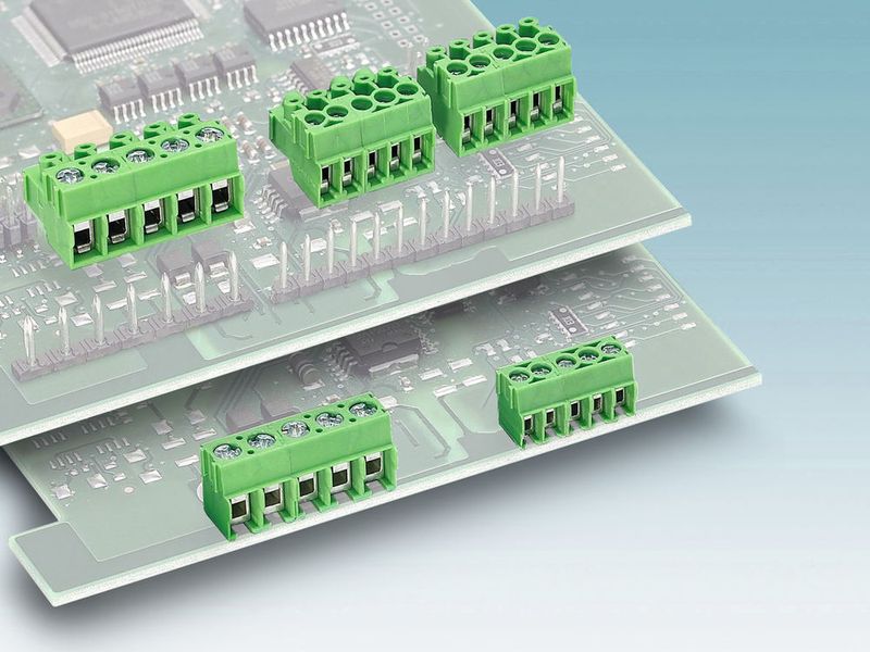 Pinstrip-Stecker sind kaum größer als vergleichbare Leiterplattenklemmen – und gleichzeitig steck- und lösbar wie Leiterplatten-Steckverbinder. (Bild: Phoenix Contact)