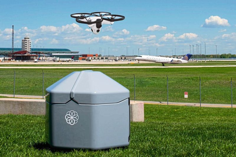 The Beehive system enables autonomous monitoring of large areas and flies autonomously directly to the site of an event to transmit live video recordings from there. The base station 