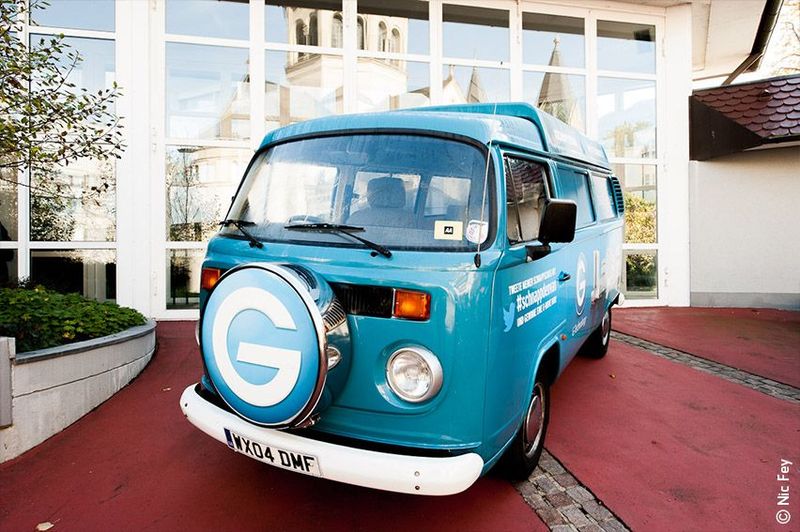 Peter Wyrwich, Sales Manager DACH bei G-Technology reiste im Bulli T2 an. (CPN IT-Verbundgruppe)