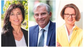 Carola Heilemann-Jeschke, CIO von Bremen, Thomas Strobl, Minister des Inneren, für Digitalisierung und Kommunen von Baden-Württemberg und Ina Scharrenbach, Ministerin für Heimat, Kommunales, Bau und Digitalisierung des Landes Nordrhein-Westfalen.  (Bild: © Canva / Andreas Caspari / Laurence Chaperon / MHKBD, NRW)