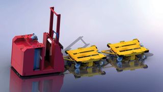 Der Transportanhänger Gecko kann als reines Transportgerät oder als Behälter-Tausch-Konzept im Routenzug (mehrere Geckos mit einem Zugfahrzeug) eingesetzt werden. (Archiv: Vogel Business Media)