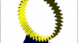 Mit der 3D-Variante "Dünnwandmodell" kann das Tragbildverhalten von Schraub- und Schneckenrädern in KISSsoft simuliert werden.  (Bild: KISSsoft)