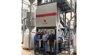 Christian Lovranich, (Starlinger) mit Richard Wüllner und Andrzej Zajontz, Geschäftsführer von BTB PET-Recycling (Bild: BTB)