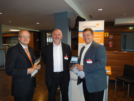 John Brennan, Solarwinds, mit Bernhard Dreibus (r.) und Michael Zipfelmaier, Global Knowledge (Archiv: Vogel Business Media)