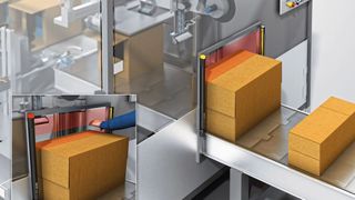 Die Sicherheitslösung detec4 Smart Box Detection von Sick unterscheidet mit ihrer Logik zuverlässig zwischen Mensch und Material.  (SICK)