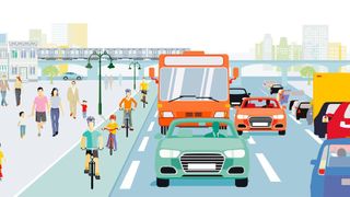 Das unterschiedliche Mobilitätsverhalten zeigt sich gut in den Innenstädten. Auf ein eigenes Auto wollen die meisten Deutschen laut HEM-Studie 2021 nicht verzichten, auch wenn sie zukünftig mehr mit dem Rad fahren oder zu Fuß gehen wollen.  (©scusi - stock.adobe.com)