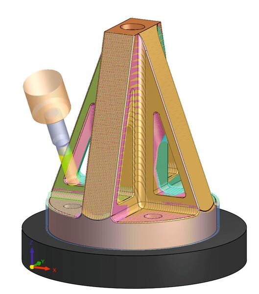 Das automatisierte 5-Achsen-Schrupp-Funktion ermöglicht maximalen Materialabtrag in kürzester Zeit.  (3D-Systems)