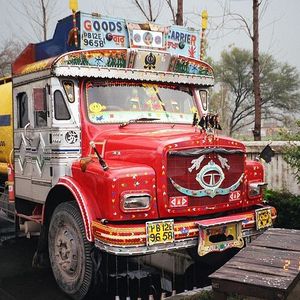 Highly decorated - Indian drivers prefer colourful vehicles...