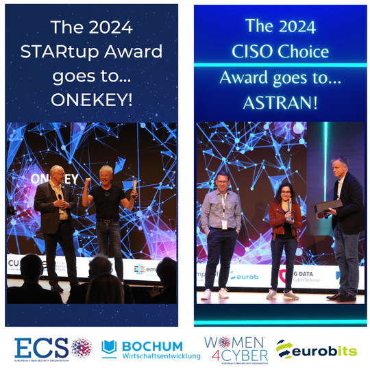 Onekey ist Gewinner des Startup Awards der European Cyber Security Organisation (ECSO).(Bild:  European Cyber Security Organisation)