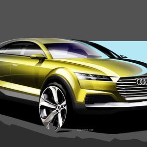 Auf den Design-Skizzen, die Audi im Vorfeld veröffentlicht hat, ist ein fünftüriges SUV mit Coupé-Dach zu erkennen, das deutliche Anlehnung an die geduckte Karosserie des TT zeigt.