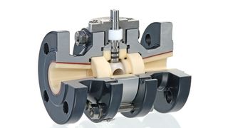 Schnitt durch einen keramischen Kugelhahn (Ceram) (Archiv: Vogel Business Media)