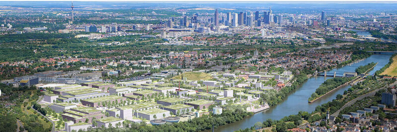 Der Industriepark „Frankfurt Westpark“ befindet sich westlich der Innenstadt, am nördlichen Main-Ufer. Hier will Cyrusone nue Rechenzentren bauen. 