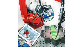 Robot Kit bietet eine neue, intuitive Form der Schweißroboterprogrammierung. (Fraunhofer-IPA/Rainer Bez)