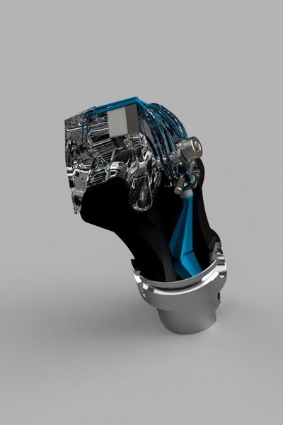 Der „hybride“ Werkzeughalter aus konventioneller Aufnahme und additivem Aufbau – gefertigt im Einsatzstahl 16MnCr5. (Bild: Burgmaier)