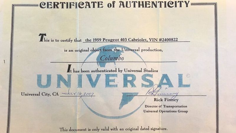 … was ein „Certificate of Authenticity“ der Universal Studios bestätigt. (Bild: Thorsten Link)