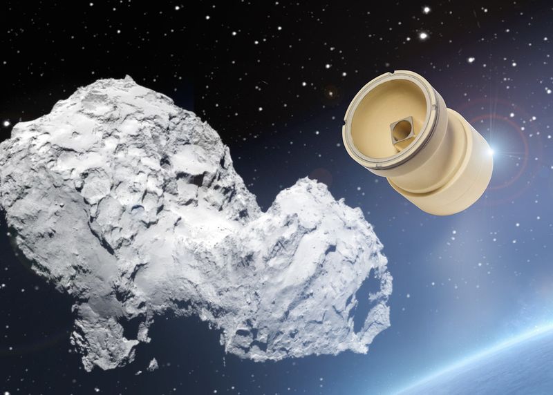 Rosetta fliegt mit Sembach-Keramik dem Zielkometen 67P/Tschurjumow-Gerasimenko entgegen. (Bild: ESA/Rosetta/MPS for OSIRIS)