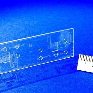 Bild 1: Spritzgegossener mikrofluidischer Chip.