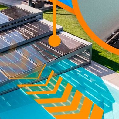 In der teleskopierbaren PV-Poolüberdachung von Skyvolution führen Energieketten von Igus die Solarkabel selbst auf engstem Bauraum sicher durch die beweglichen Dachelemente.  (Bild: Igus)
