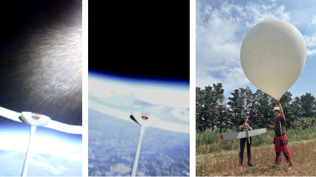 Photographs of the drone’s launch and flight at an altitude of more than 24 km (approx. 14.9 miles).(Source:  SPARTAN SPACE)