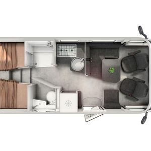 Beim längeren 680 sind Dusche und WC räumlich voneinander getrennt.(Bild:  Hymer)